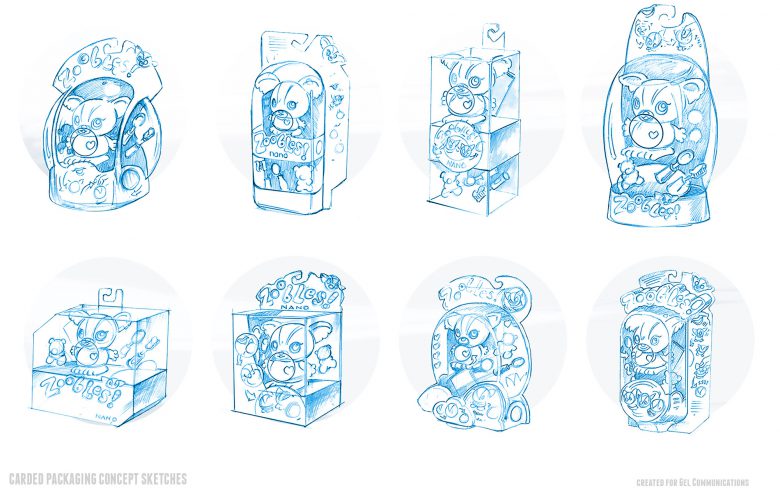 Packaging concept studies for mini doll project